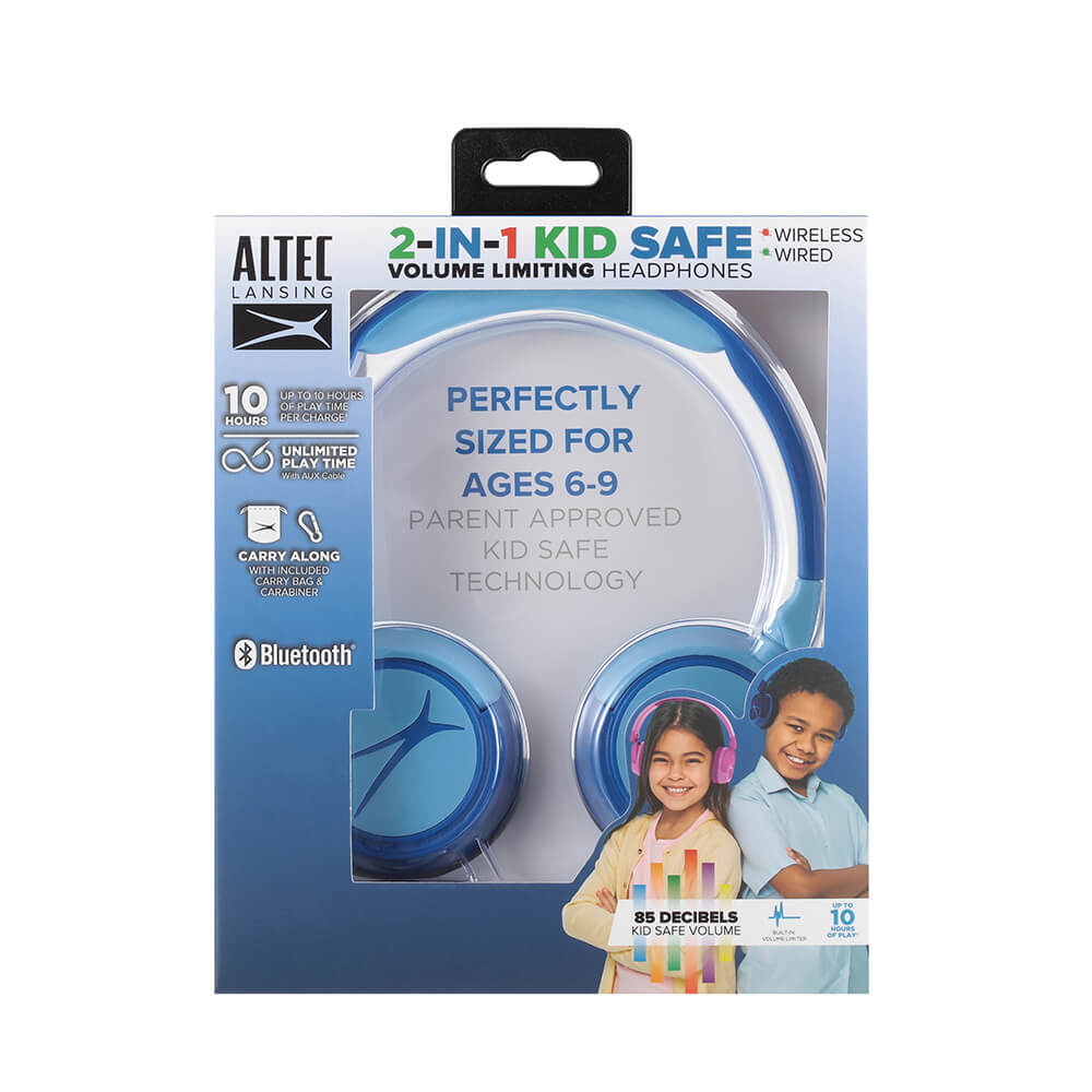 Wireless On-Ear Kids Headphones 2-in-1 Blue