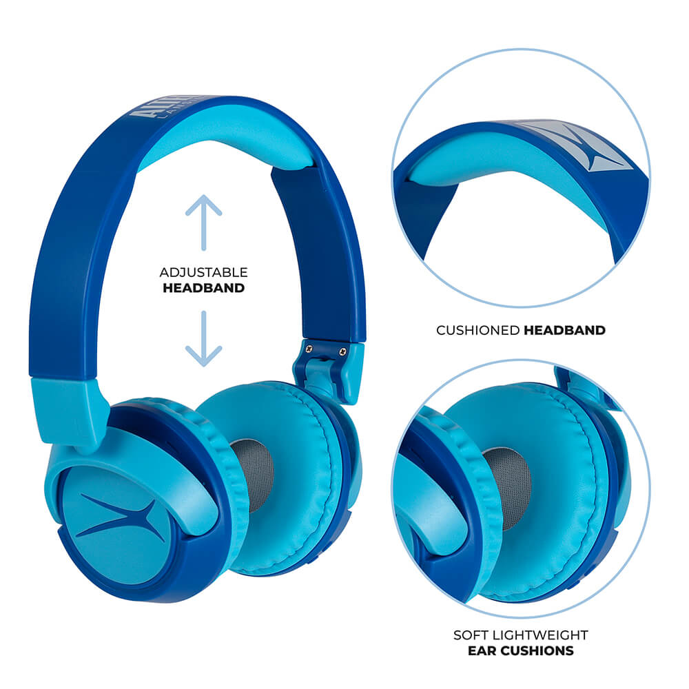 Wireless On-Ear Kids Headphones 2-in-1 Blue