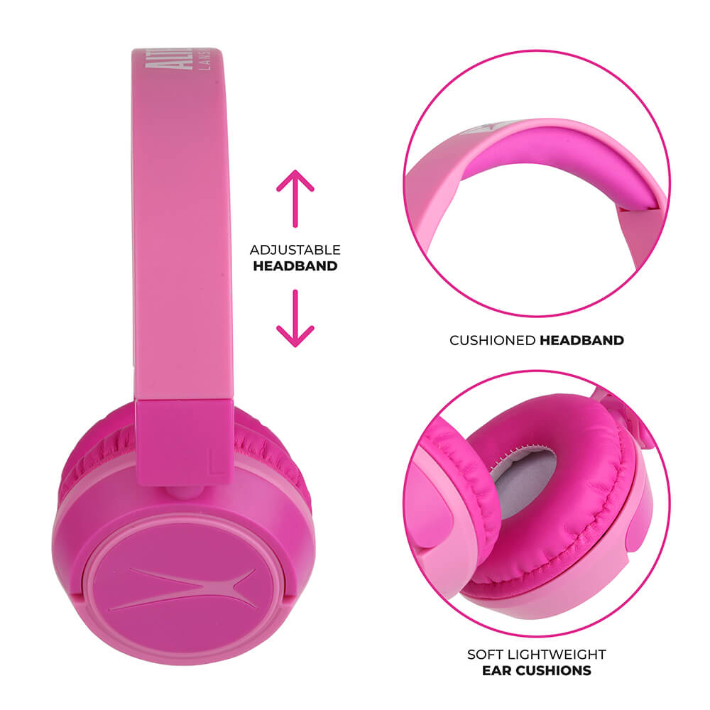 Wireless On-Ear Kids Headphones 2-in-1 Pink