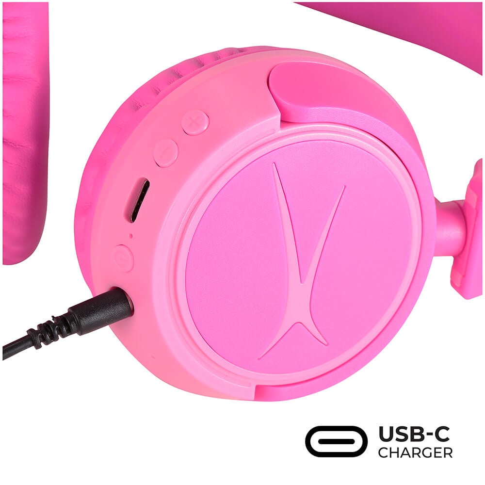 Wireless On-Ear Kids Headphones 2-in-1 Pink