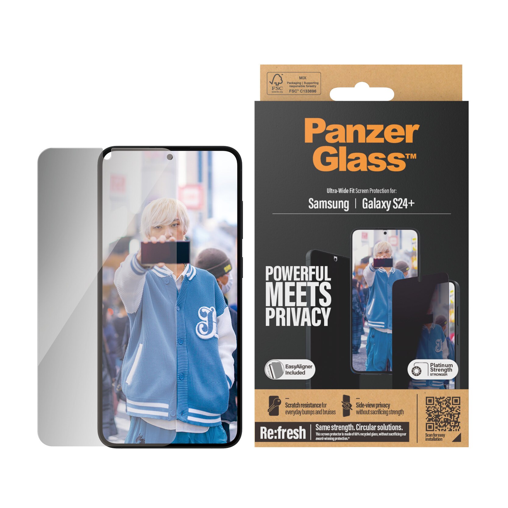 PanzerGlass Samsung Galaxy S24 Plus Privacy Screen Protector (with  EasyAligner) Ultra Wide Fit