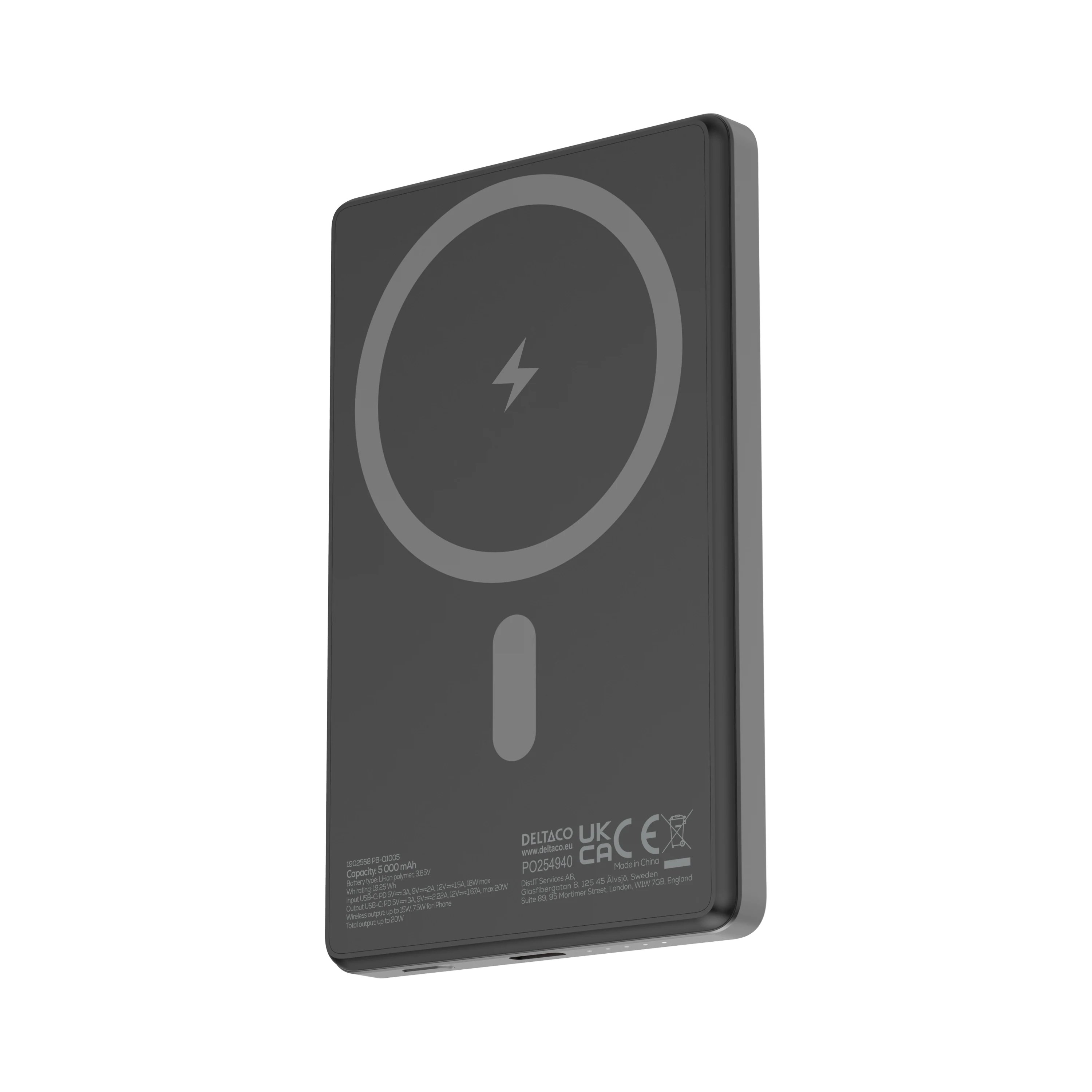 Wireless MagSafe Powerbank 5000 mAh Black