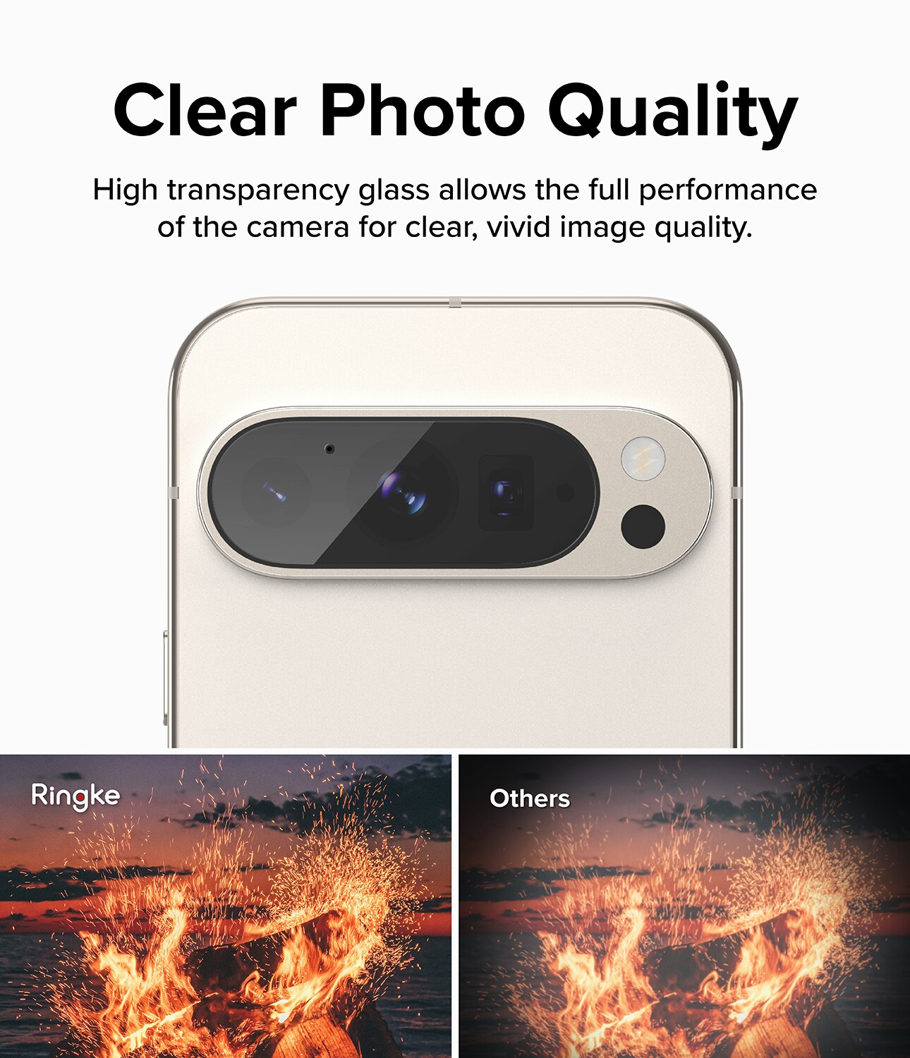 Google Pixel 9 Pro Camera Protector Glass (3-pack) Transparent