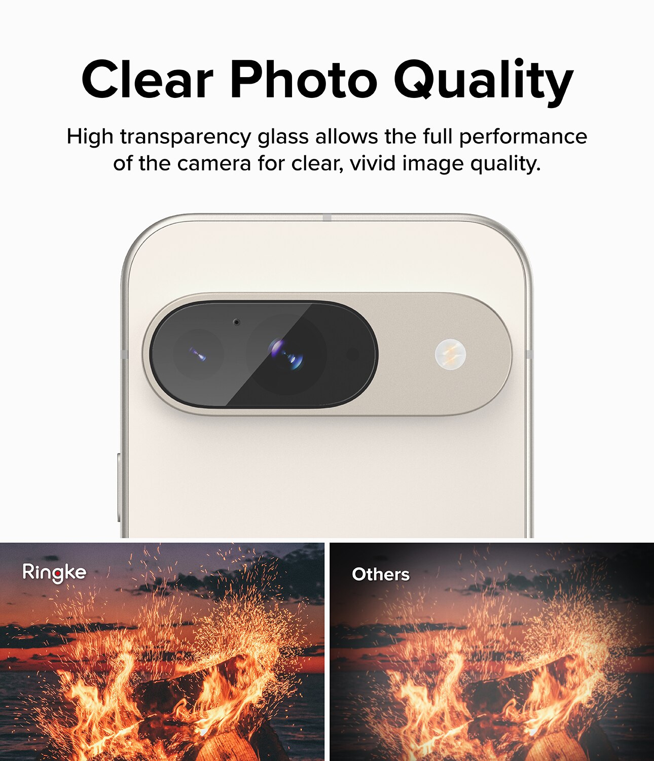 Google Pixel 9 Camera Protector Glass (3-pack) Transparent