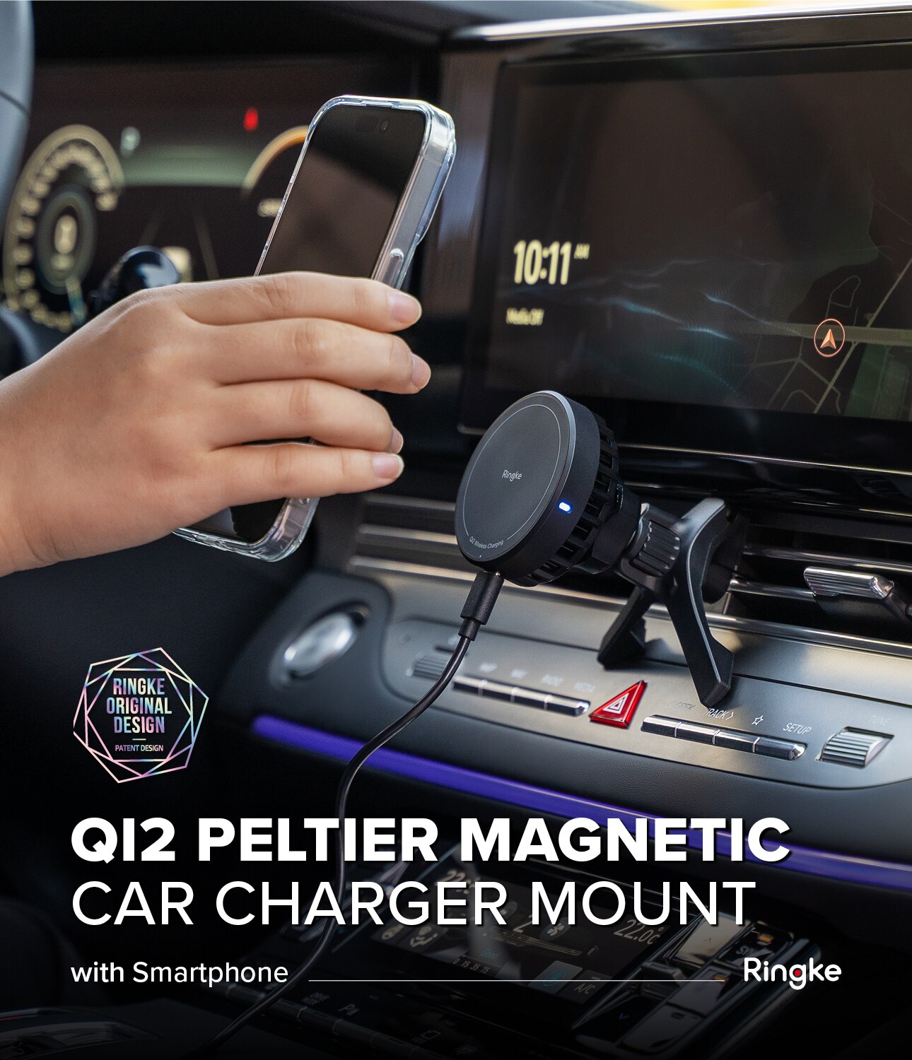 Peltier Qi2 MagSafe Car Charger Black