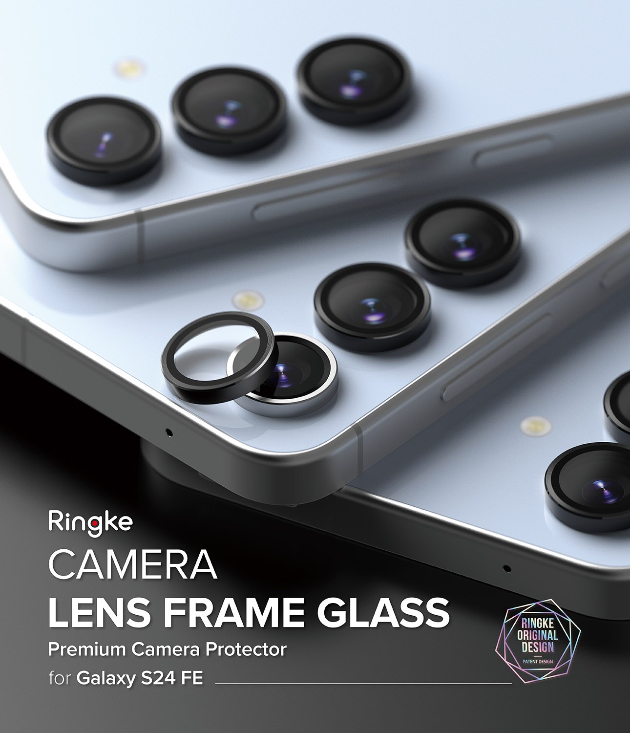 Samsung Galaxy S24 FE Camera Lens Frame Glass (2-pack) Black