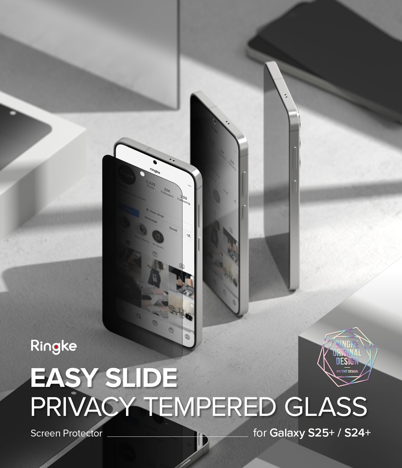 Samsung Galaxy S25 Plus Easy Slide Privacy Glass (2-pack)