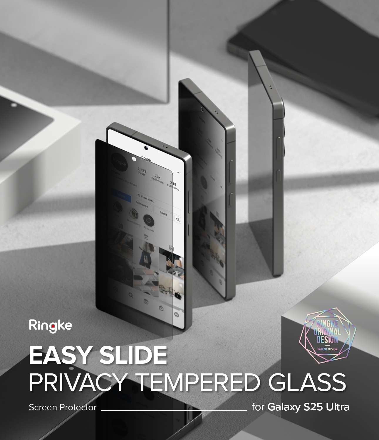 Samsung Galaxy S25 Ultra Easy Slide Privacy Glass (2-pack)