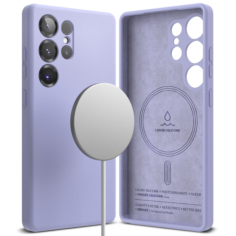 Samsung Galaxy S25 Ultra Silicone Magnetic Case Lavender