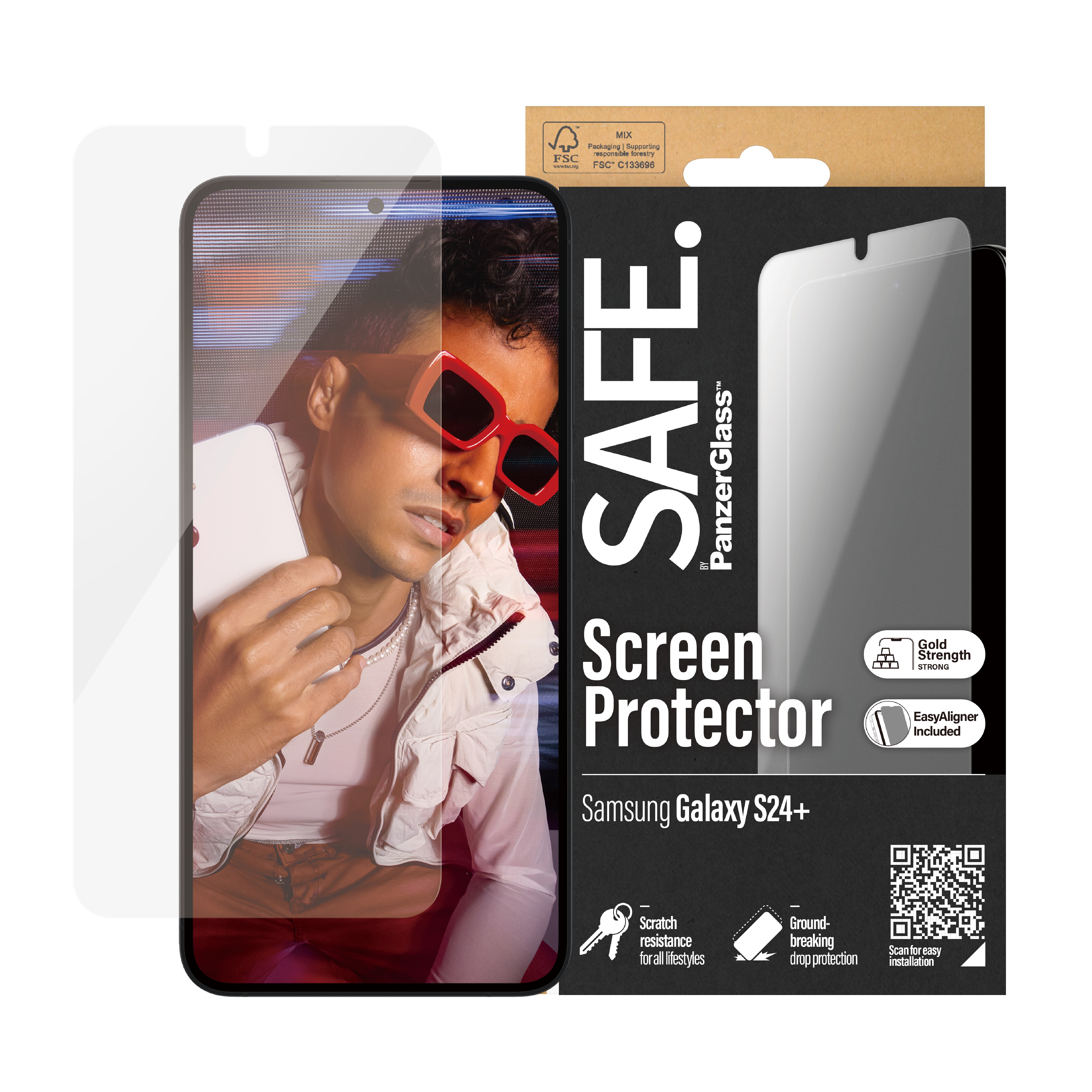 SAFE. by PanzerGlass Samsung Galaxy S24 Plus Screen Protector Ultra Wide Fit