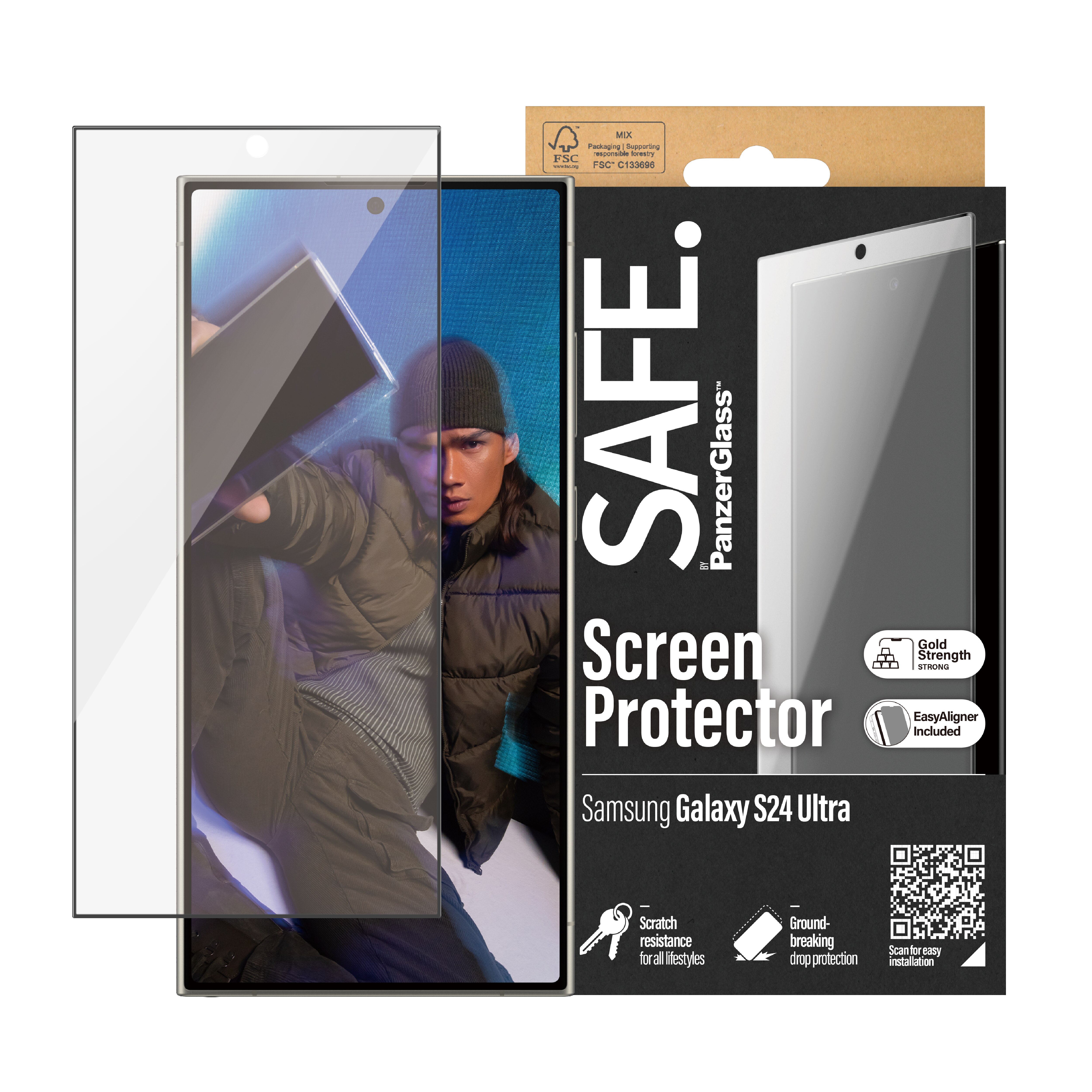 SAFE. by PanzerGlass Samsung Galaxy S24 Ultra Screen Protector Ultra Wide  Fit