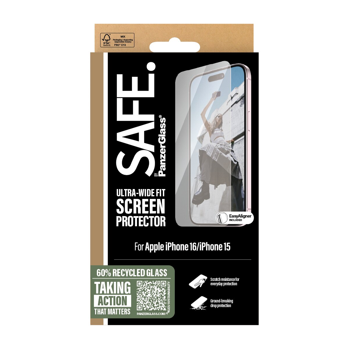 iPhone 15 Screen Protector Ultra Wide Fit (with EasyAligner)