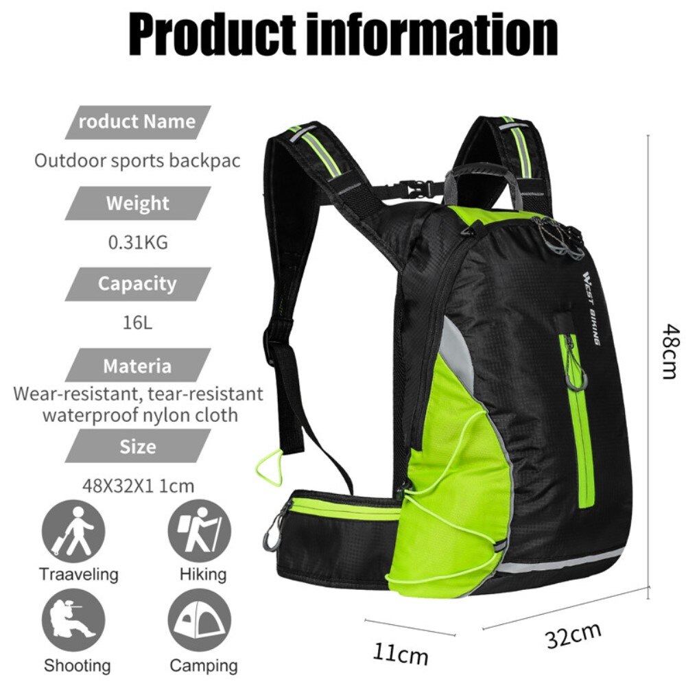 Running and Cycling Backpack Green