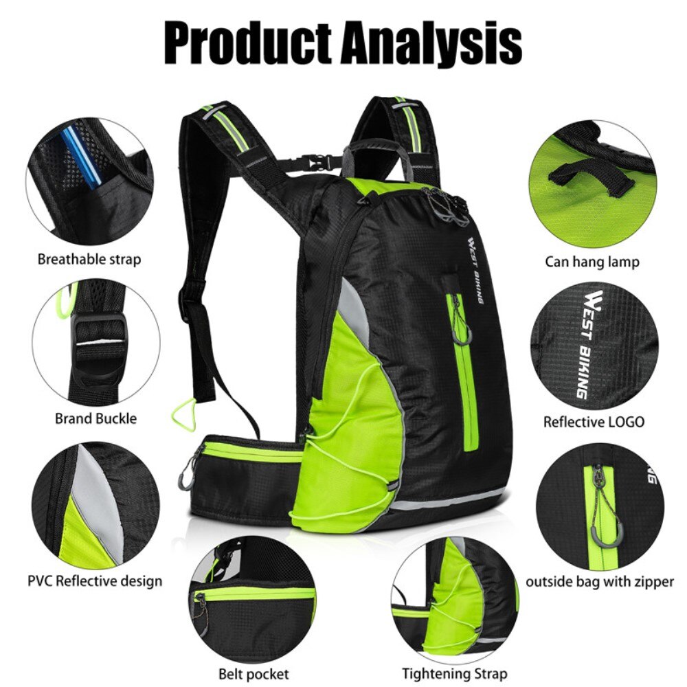 Running and Cycling Backpack Green