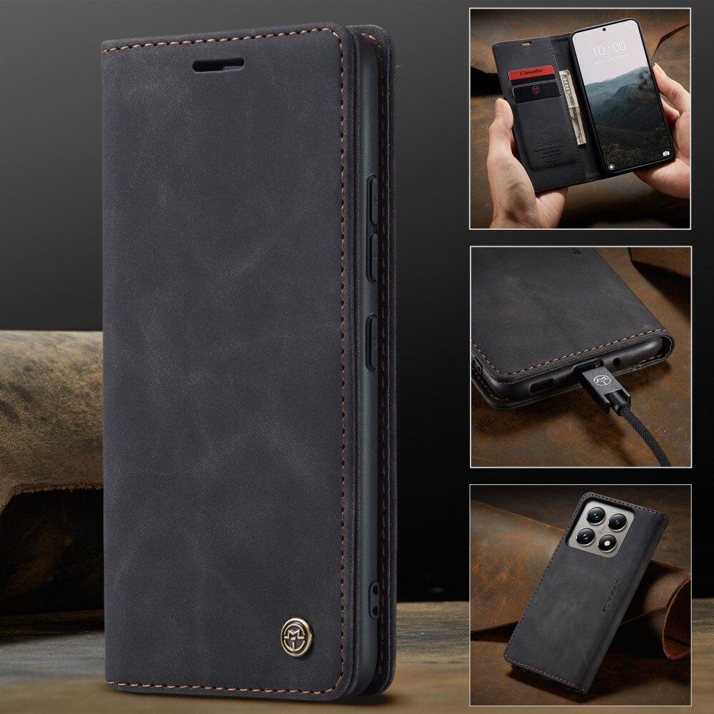 Xiaomi 14T Pro Slim Wallet Case Black