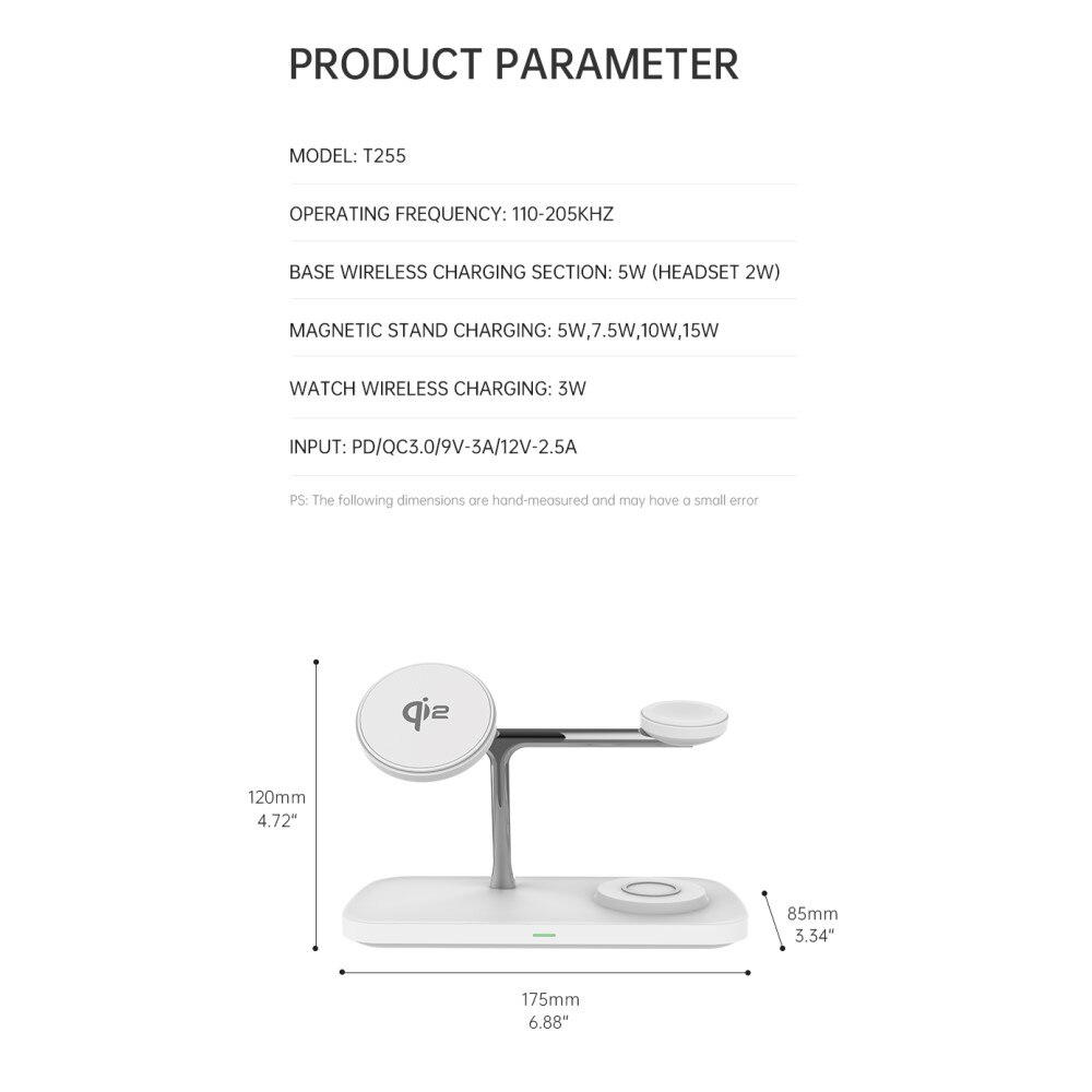 3-in-1 Qi2 MagSafe Wireless Charging Station White