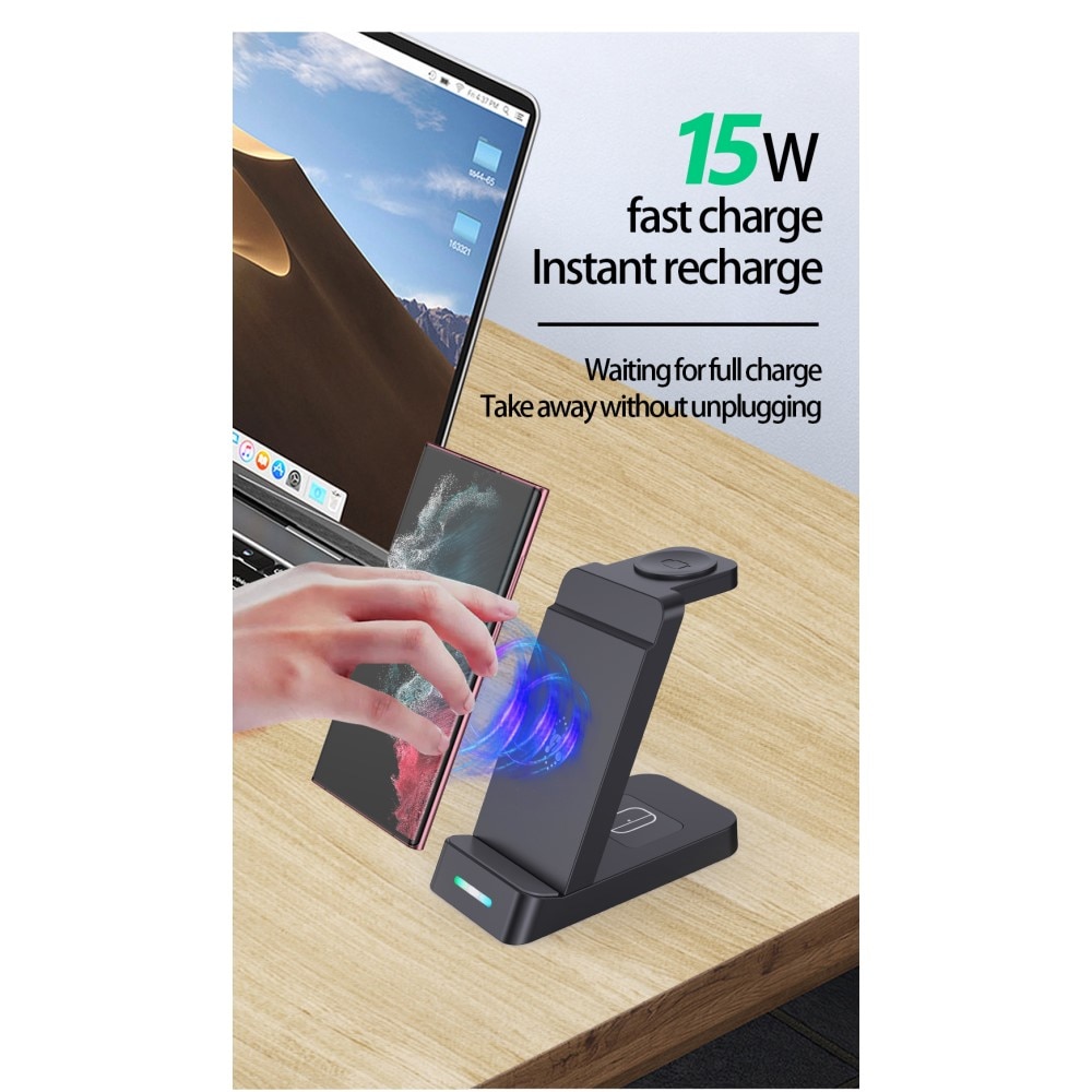 3-in-1 Wireless Charging Station for Samsung Black