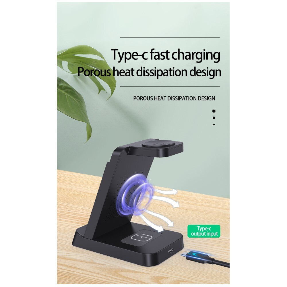 3-in-1 Wireless Charging Station for Samsung Black