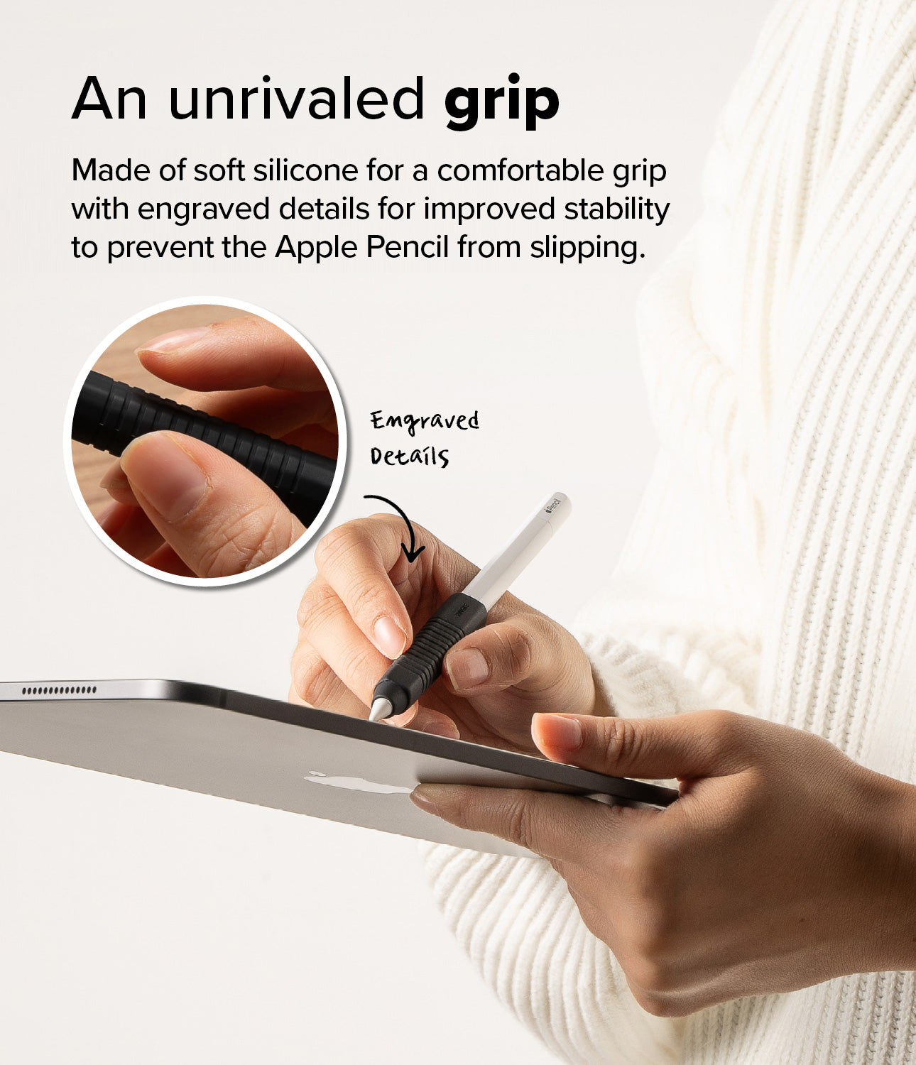 Apple Pencil Silicone Grip Holder Black