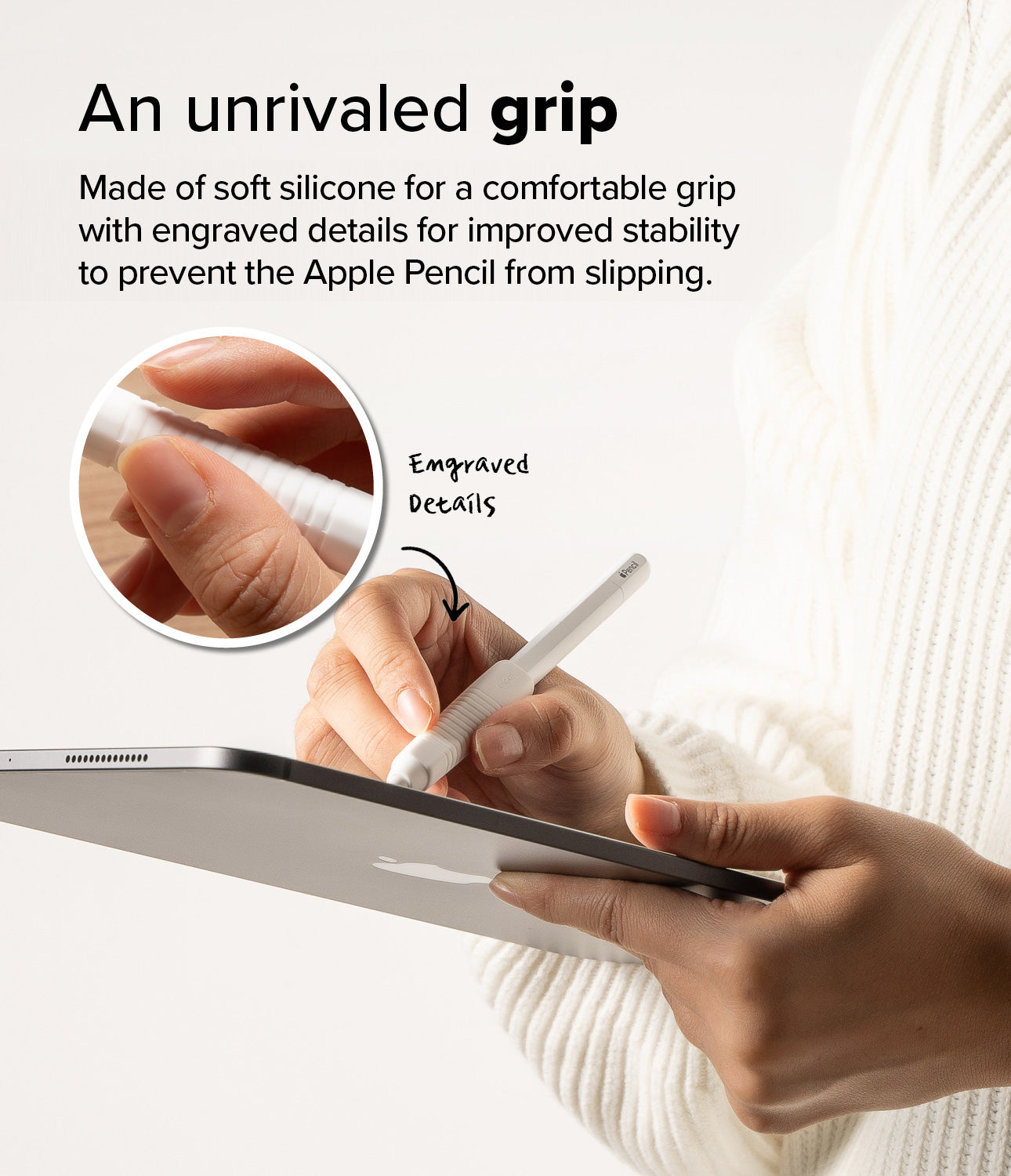 Apple Pencil Silicone Grip Holder White