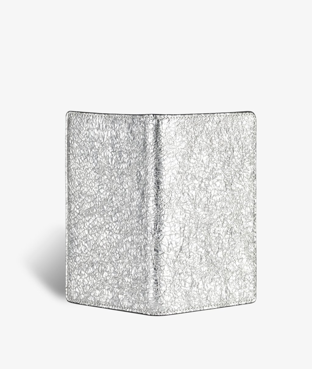 Passport Cover Crushed Metallic Silver