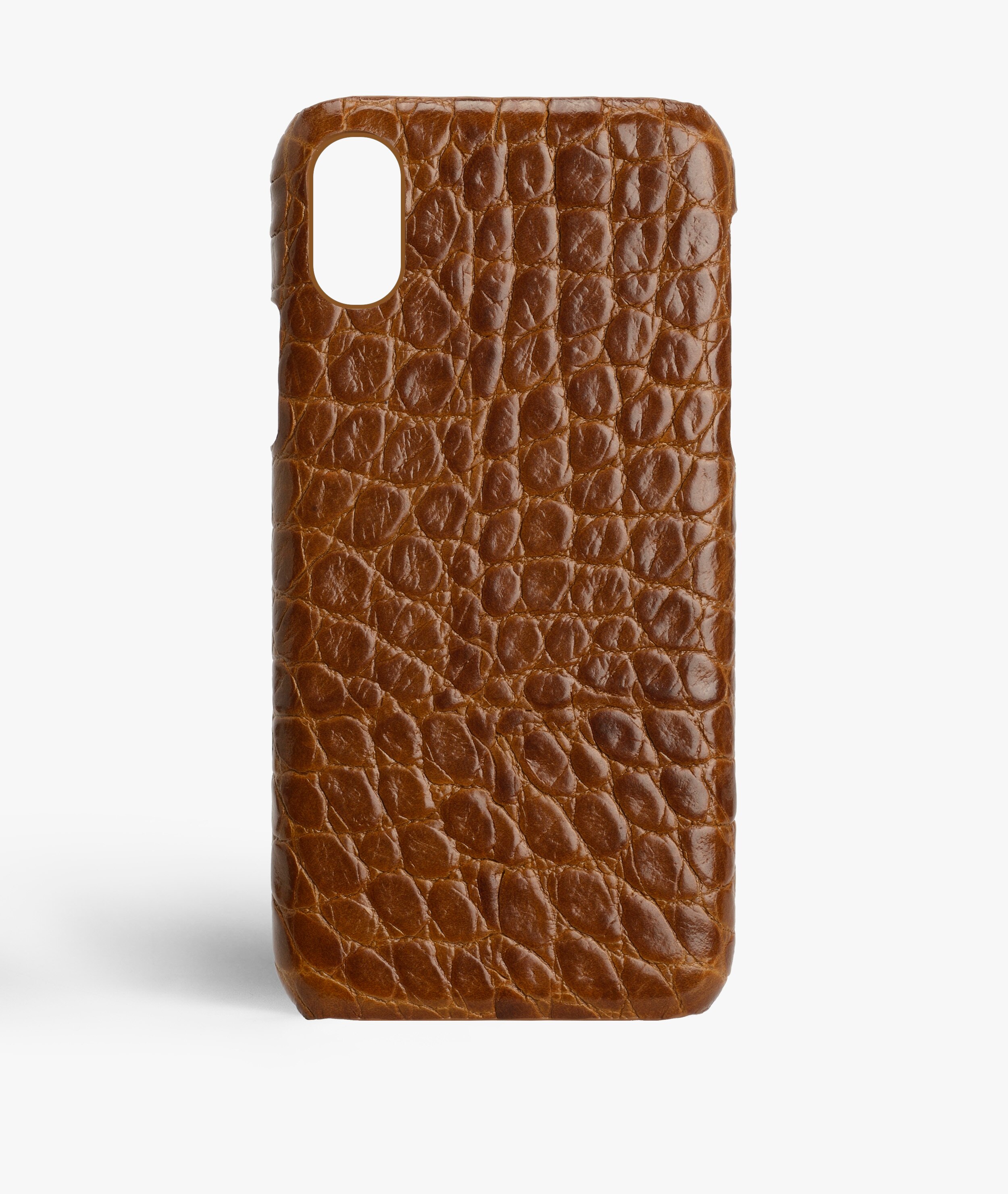 iPhone X/XS Case Small Croco Cognac