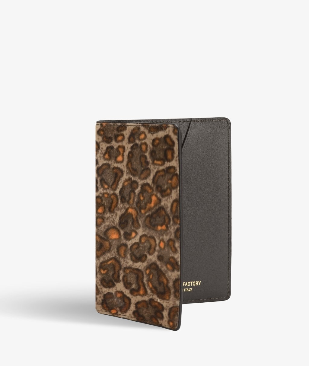 Passport Cover Pony Leopardo Camel/Orange