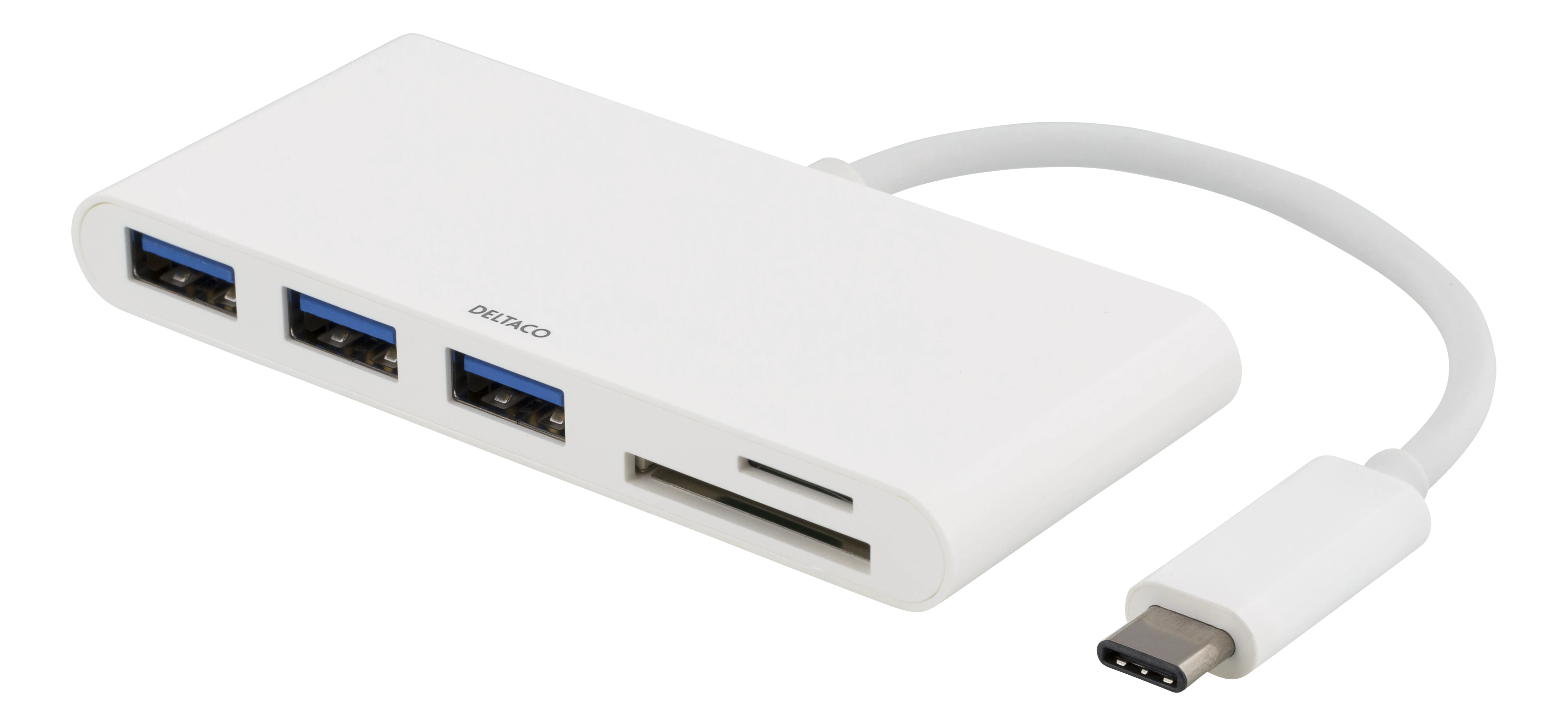 USB-C Hub 3x USB-A + SD/microSD White