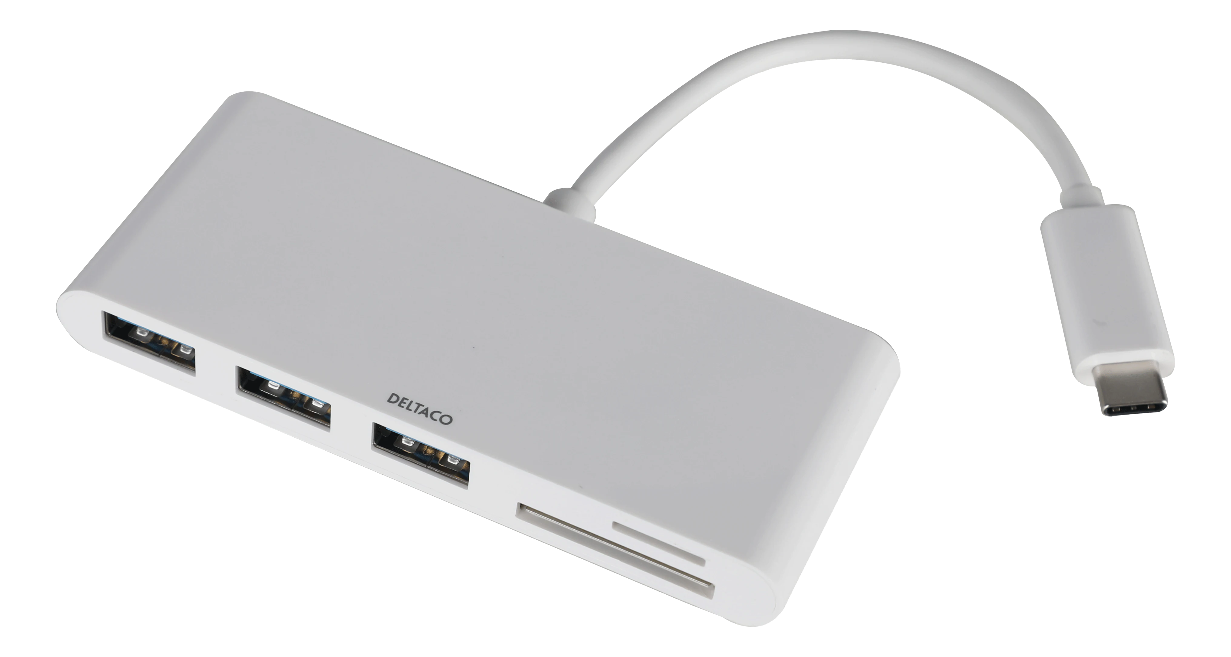 USB-C Hub 3x USB-A + SD/microSD White