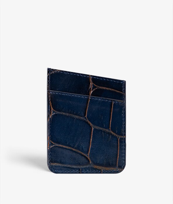 Adhesive Card Holder Crocodile Navy/Orange