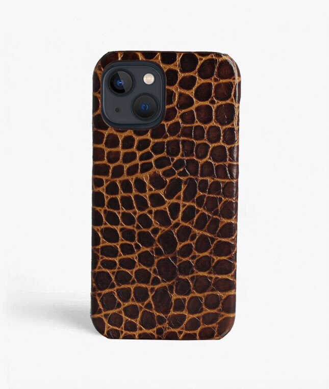 iPhone 13 Pro Case Small Croco Brown