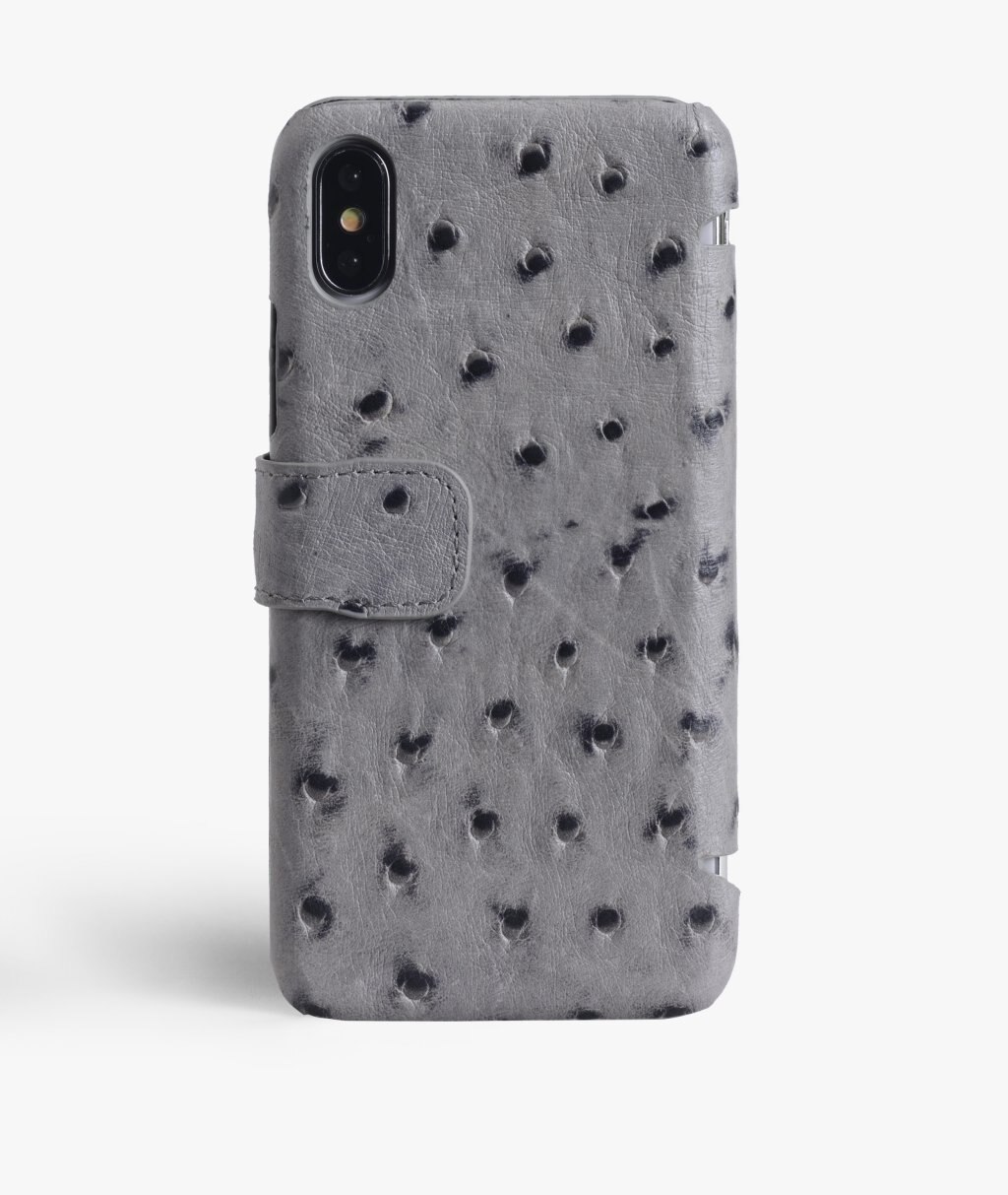 iPhone X/XS Card Case Ostrich Grey