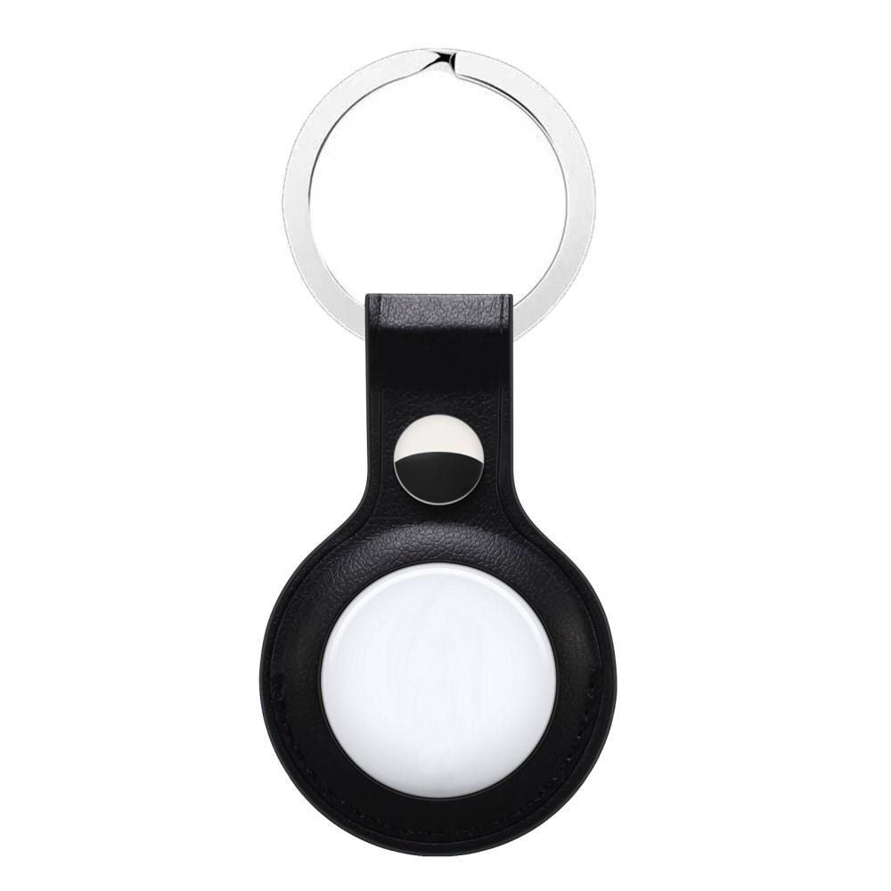 AirTag Leather Key Ring Black