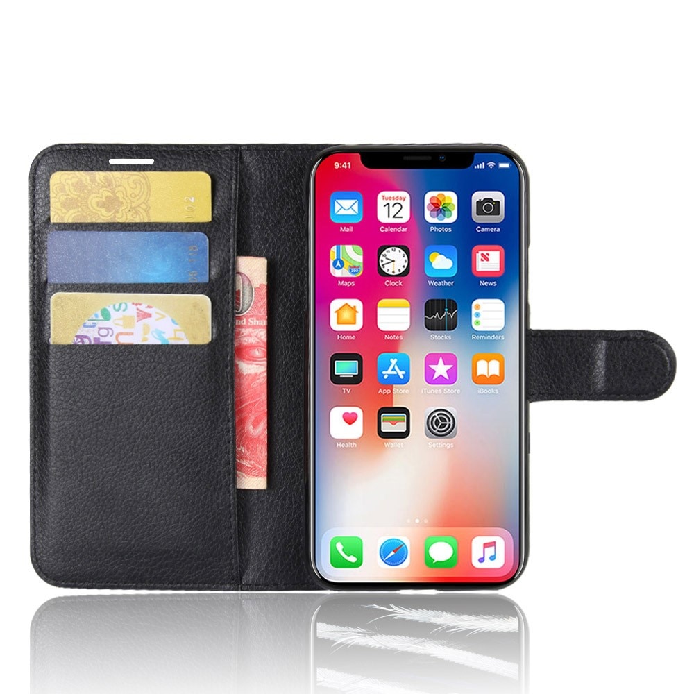 iPhone X/XS Wallet Book Cover Black