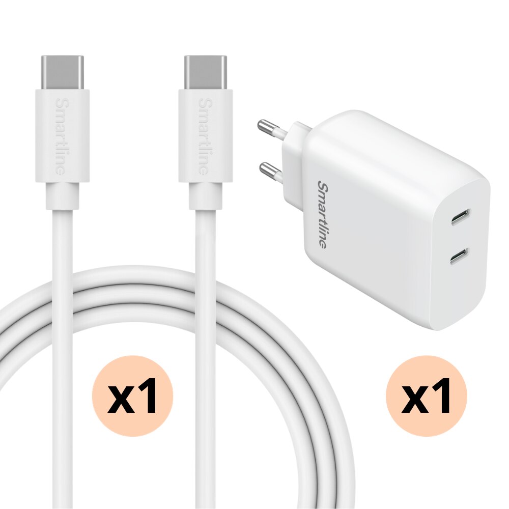 Premium Charger Google Pixel 9 Pro XL - 2 meter Cable and Dual Wall Charger USB-C 35W